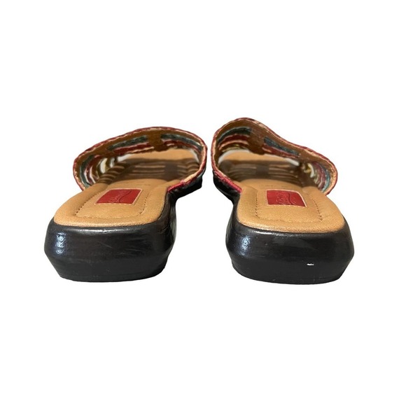 Coldwater Creek Women's Leather Sandals Slides Size‎ 7M Square Toe Multicolor - Picture 4 of 11